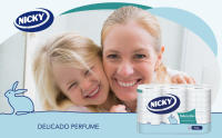 Nicky Selección Papel Higiénico - Paquete de 12 Rollos, 150 Hojas de 3 Capas, con Aroma a Talco, Papel Extrasuave Dermatológicamente Testado, Embalaje Reciclable, Celulosa 100% Pura, Certificación FSC - details 1
