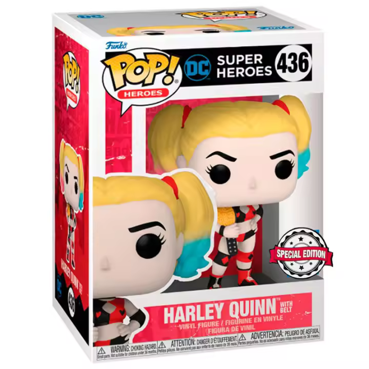 Figura Pop Dc Comics Super Heroes Harley Quinn Exclusive-Figura de Vinilo Coleccionable - Idea de Regalo- Mercancia Oficial - Juguetes para Niños y Adultos - Movies Fans - Muñeco para Coleccionistas y Exposición - 1