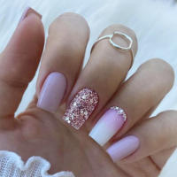 Uñas Postizas De Navidad 24 Pcs Tamaño Medio Patrón De Copo De Nieve Y Brillo Uñas Artificiales Brillantes Para Dedos Manicura Falsa - details 4