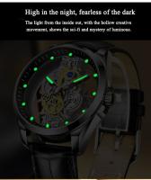Reloj De Lujo Para Hombre Marca JBAILI Cuarzo Doble Cara Hueco Resistente Al Agua Estilo Business Pulsera De Acero Inoxidable Movimiento Automático - details 6
