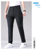 Pantalones Casuales Para Hombre Verano Ultrafino Seda De Hielo Delgados Rectos Negros Grises Pantalones De Negocios Rapidos Secados - details 4