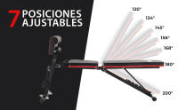 ManiBoom Banco Musculación PLEGABLE Multifuncional con 7 Posiciones Ajustable CARGA 250kg - Banco de Pesas con 2 Bandas de Entrenamiento y Cojín para Bíceps - Banca para Gym en Casa - details 5