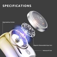 Portable Electric Shaver, Mini Electric Shaver,USB Rechargeable Washable Lightweight Razor for Travel Office etc (Gold) - details 3