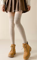 Calcetines Largos Sin Tobilleras De Punto Para Mujer Cubierta De Pie En Invierno Color Blanco Material Poliéster Y Spandex - details 6