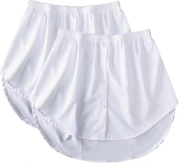 2 Pack Women's Shirt Extensions, Mini Skirt, Blouse Skirt, Petticoat Extender Fake Top Hem Shirt Mini Underskirt - 1