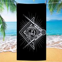 Toalla De Playa Microfibra Masonic Icons 1PC Toalla De Baño Súper Absorbente Secado Rápido Para Niños Y Adultos Unisex Toalla De Camping Piscina - details 6
