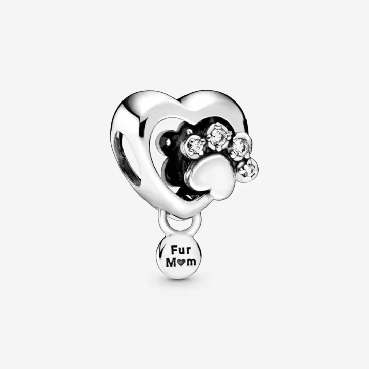 Charm Corazón Huella Pandora 798873C01 mujer plata circonita. - 1