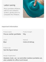 Almohada De Viaje U Formada Inflable Suave Portátil Para Dormir En Avión Tren O Oficina Almohada Para Cuello Reutilizable - details 2