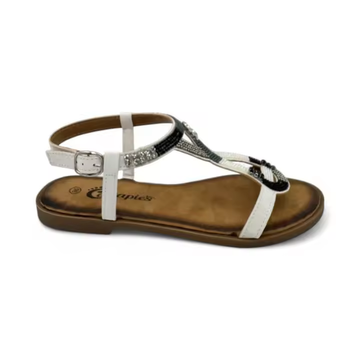 Sandalias marca Calzapies para mujer en color blanco - 1