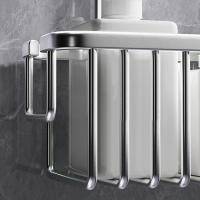 Estante de almacenamiento para baño, estante para Ducha, puesto para almacenamiento de gel de Ducha, cesta de almacenamiento, sin Perforaciones, 28*10*36 cm, Negro texturizado - details 1