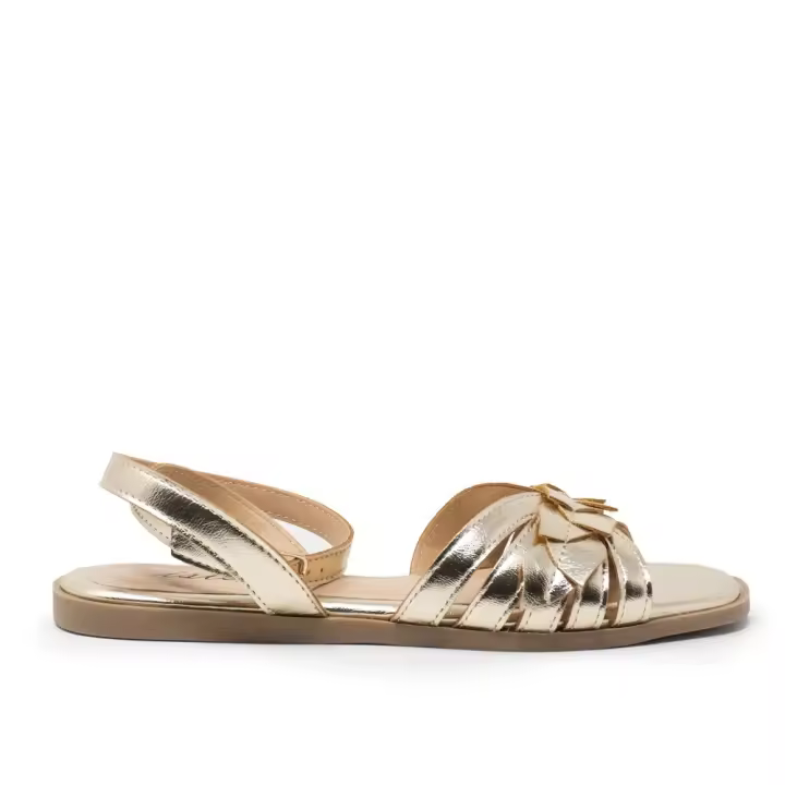 ISTERIA 24109 055 Sandalias planas de Mujer  SANDALIA HOJAS CORREA TOBILLO ORO - 1