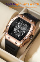 Reloj Deportivo De Cuarzo Para Hombres Con Pantalla Grande Resistente Al Agua Y Luminoso De Material De Aluminio Y Goma Estilo Casual - details 1