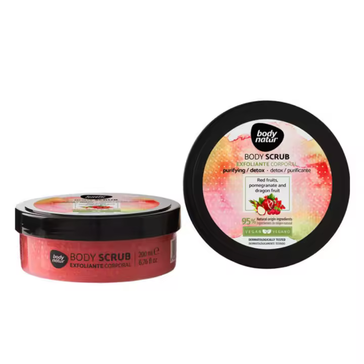 Exfoliante Corporal Detox 200ml Body Natur  – Renueva e Ilumina la Piel con Frutos Rojos y Granada - 1