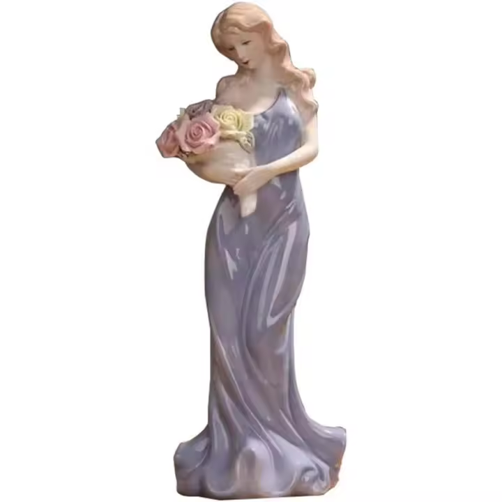 Figura de cerámica de la diosa dama, decoración del hogar, artesanía, adorno de boda - 1