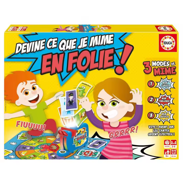 JUGUETILANDIA Devine Ce Que Je Mime En Folie Francés Educa 16869 Juegos de Memoria EDUCA Y BORRAS - 1