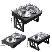 Cuencos altos de acero inoxidable para perros pequeños, medianos y grandes, soporte elevado para mascotas con alimentador lento, 3 alturas ajustables - details 4