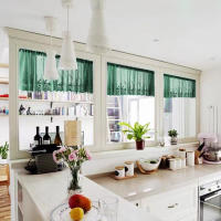Cortinas Cortas Para Ventana Pequeña Tule Cortina Dulce Bordado De Encaje Café Tier De Polyester 100% Para Cocina - details 2