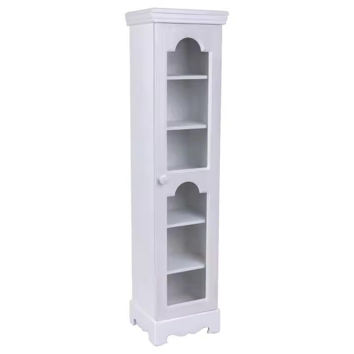 WANDERLUST DECO Vitrina de Madera Blanca de 1 Puerta 24x20x98.5 Cm - Estilo Moderno - 1