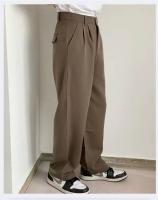 Pantalones Rectos De Pierna Alta Para Mujer Estilo Coreano Casual Cierre Elástico Polyester Pantalones De Nine Point - details 4