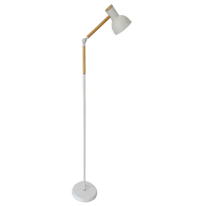 BEL AIR HOME - Lámpara de Pie TEACHER En Metal y Madera, Altura 155 Cm, Portalámparas E-27, Diseño Moderno Elegante - 1