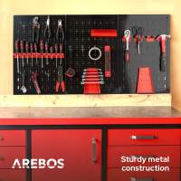 AREBOS Pared Herramientas Pared Perforada Pared Taller Pared Metálica 17 Piezas - details 14