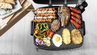 Barbacoa Eléctrica PerfectCountry con Patas, Tapa Abatible y Bandeja Inferior, RockStone, 43x38cm, 2000W - Cecotec - details 3