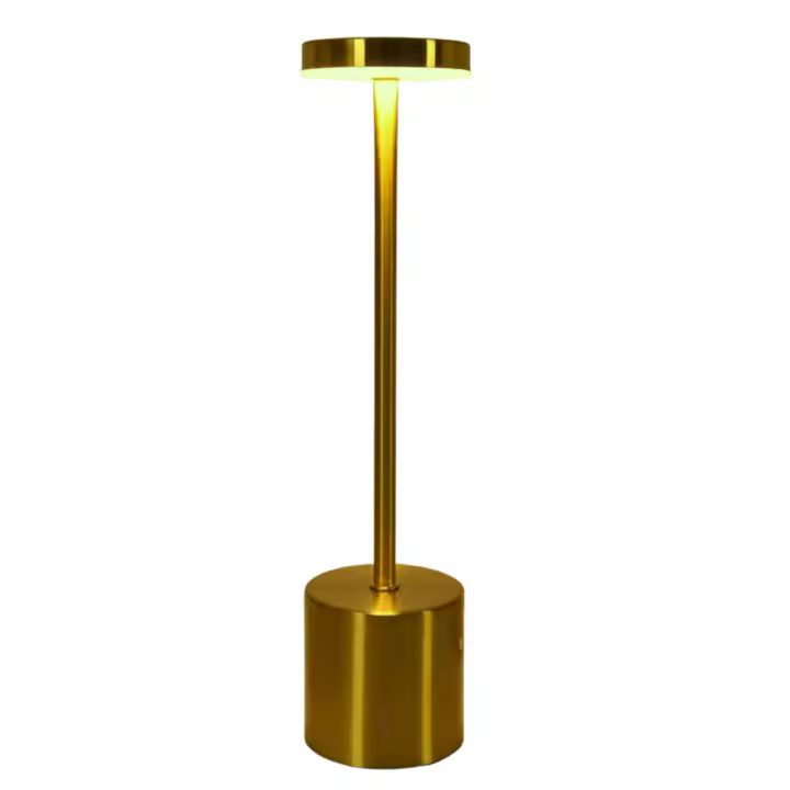 Lámpara De Mesa LED Recargable Toque Metálica Con Luz Ambiental Creativa En Tres Colores Decoración Exterior Para La Cama Luz Nocturna - 1