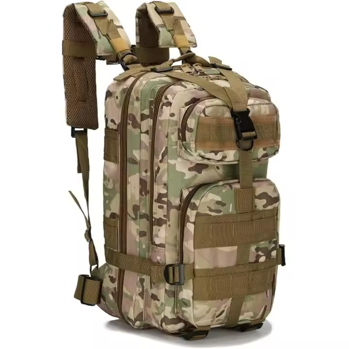 Mochila Militar 25L Mochila Tactica Mochilas Militares Hombre with Multibolsos Camping Senderismo Mochila Supervivencia Caza(Negro) - 1