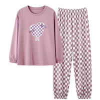 Conjunto De Pijamas Para Mujer Con Dibujos Animados Camiseta De Manga Larga Y Pantalones Dos Piezas Pijama De Noche Estilo Básico Talla Grande Para Otoño Y Primavera MOV - details 17