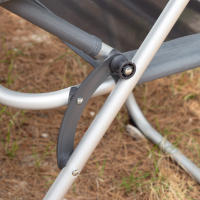 Aktive - Silla plegable, 48x63x114 cm, color gris, 6 posiciones, topes antideslizantes, cojín acolchado, respaldo alto, tejido poliéster de rejilla, peso soportado 110 kg, sillas de playa plegables, sillas plegables terraza, silla plegable jardín - details 5