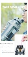 Botella Deportiva De Agua Portátil Con Pajita Gran Capacidad 0.7/1/2/3L Para Camping Picnic Escalada Deportes Al Aire Libre - details 4
