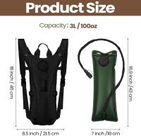 Mochila De Hidratación Deportiva Impermeable De Nylon Con Botella De Agua De 3 Litros Para Senderismo Ciclismo Escalada - details 1