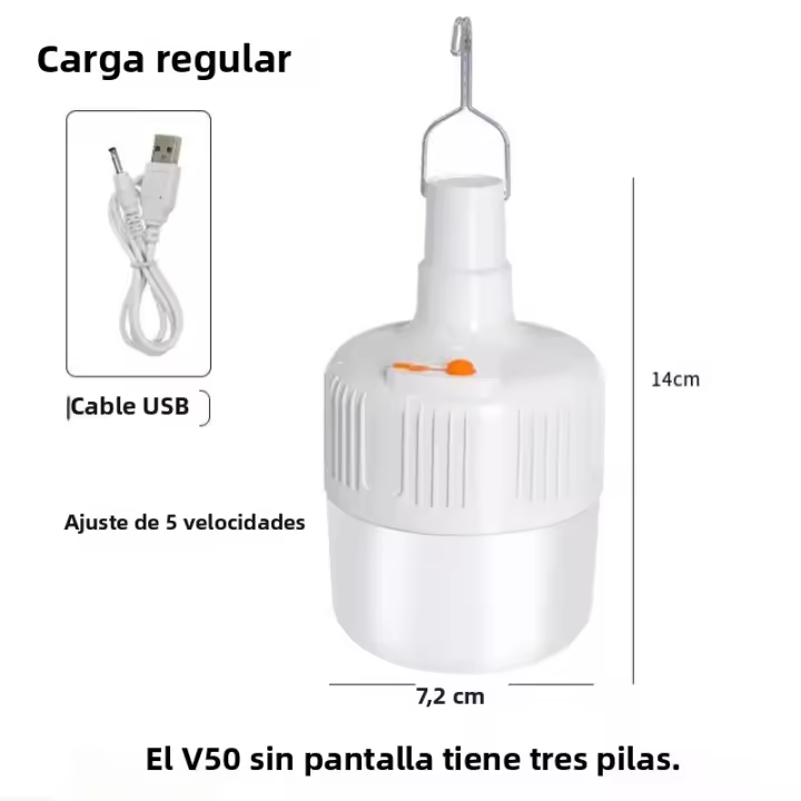 Lámpara Solar Recargable USB Bombilla LED Para Hogar Mercado Camping Iluminación Emergencia Luz Del Día Solar Bombilla Incluida - 1