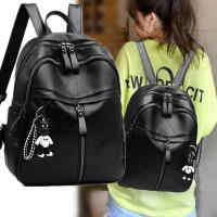 Mochila De Piel De Cuero PU Vintage Para Mujer Gran Capacidad Bolsa De Viaje Estudiante Rucksack Con Cierre De Cremallera - details 0
