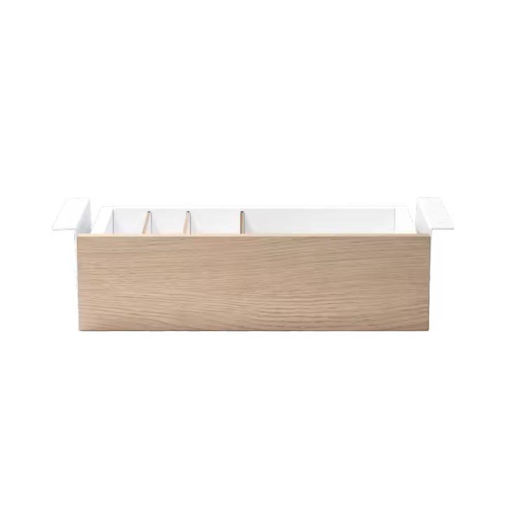 Cajon para escritorio artisan combinación blanco y madera natural - 1