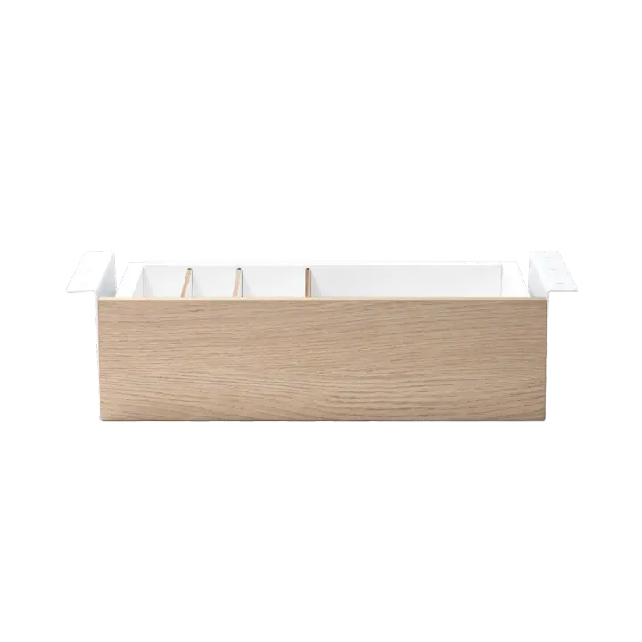 Cajon para escritorio artisan combinación blanco y madera natural - 1