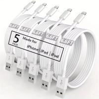 Cable De Carga USB a a Lightning 2M 6.6FT 5 Pack Para iPhone 14 13 12 11 pro X XR XS Max 8 7 plus 2.4A Certificado MFi - details 2