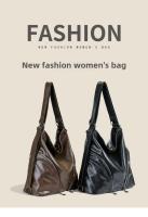 Bolso De Hombro Mujer Multifuncional Con Gran Capacidad Y Diagonal Cómodo Para Viajes Estilo Casual Color Negro Y Marrón Oscuro - details 0