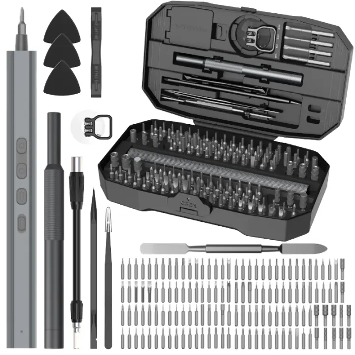 Juego De Destornilladores Eléctricos De Precisión 153 En 1 Con Torque Alto Ajustable 4 Luz LED Magnética Phillips Torx Herramienta Eléctrica 0.5N.m - 1