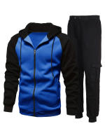 Chaqueta con capucha de dos piezas de otoño e invierno para hombre + mono, traje deportivo informal para hombre - details 11