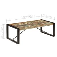 vidaXL Mesa de centro madera maciza reciclada 120x60x40 cm Mesita de Salón o Comedor o Auxiliar Mesa de Café Meuble Salón - details 4