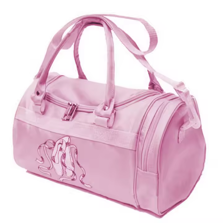 Bolso De Baile Para Niñas En Rosa Con Encaje Bolsa Cruzada Con Bordado De Nombre Para Clase De Ballet Suave Malla Cierre De Cremallera Capacidad Bajo 20 Litros - 1