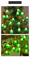 Luces De Navidad LED De Santa Claus Y Campana Para Decoración De Pared Puerta Habitación Fiesta De Año Nuevo Foco Blanco Cálido Fuente De Alimentación De Pilas - details 4