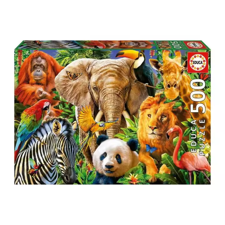 PUZZLE 500 PIEZAS COLLAGE ANIMALES SALVAJES DE EDUCA - 1