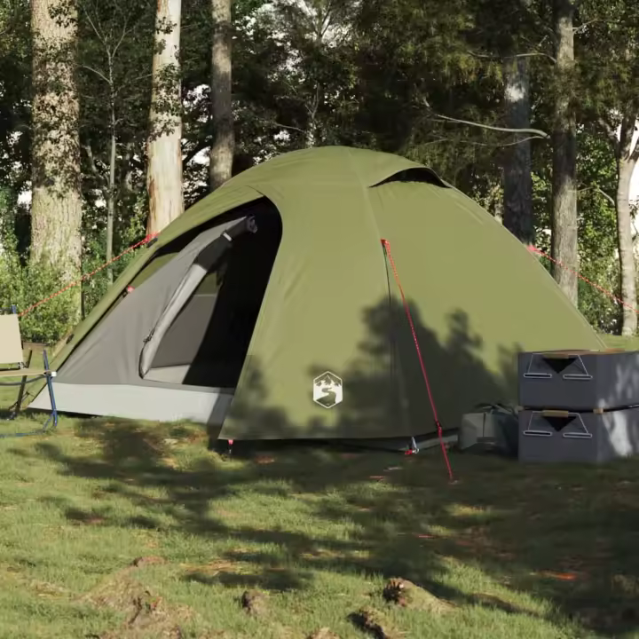 vidaXL Tienda de campaña iglú para 3 personas impermeable verde oliva - 1