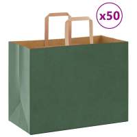 vidaXL Bolsas de papel kraft con asas 50 uds 32x17x25 cm en color Rosa/Marrón/Amarillo y más - details 6