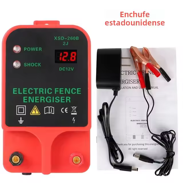 Controlador De Pulso De Alta Tensión Para Valla Eléctrica Impermeable Con Pantalla LCD Y Alarma De Alta Decibelios 10KM - 1