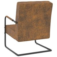vidaXL Silla voladiza de tela marrón Sillon Dormitorio Sillon Comodos Silla Relax Sillón Sofá - details 3