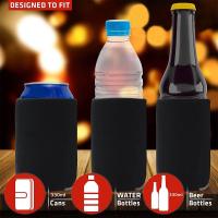 2Pcs Beer Cooler,Soft Neoprene Can Coolers for Soda Cans Beer Cans Beer Bottles(Blue and Black) - details 3