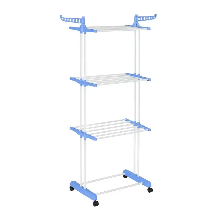 Tendedero Vertical de Ropa con Ruedas y 3 Niveles Ajustables | Estante de Secado Plegable para Interior y Exterior | Gran Capacidad, Ahorra Espacio, Ideal para Lavandería, Balcón o Baño - 1